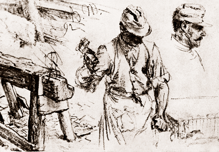  Adolpyh Von Menzel —— 工人习作两幅